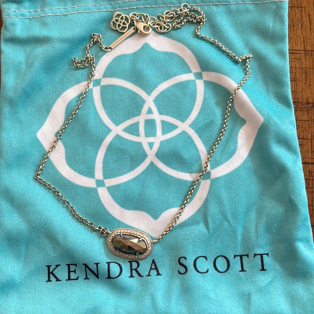 Kendra Scott Lux Pave Gold and Pyrite Elisa Necklace